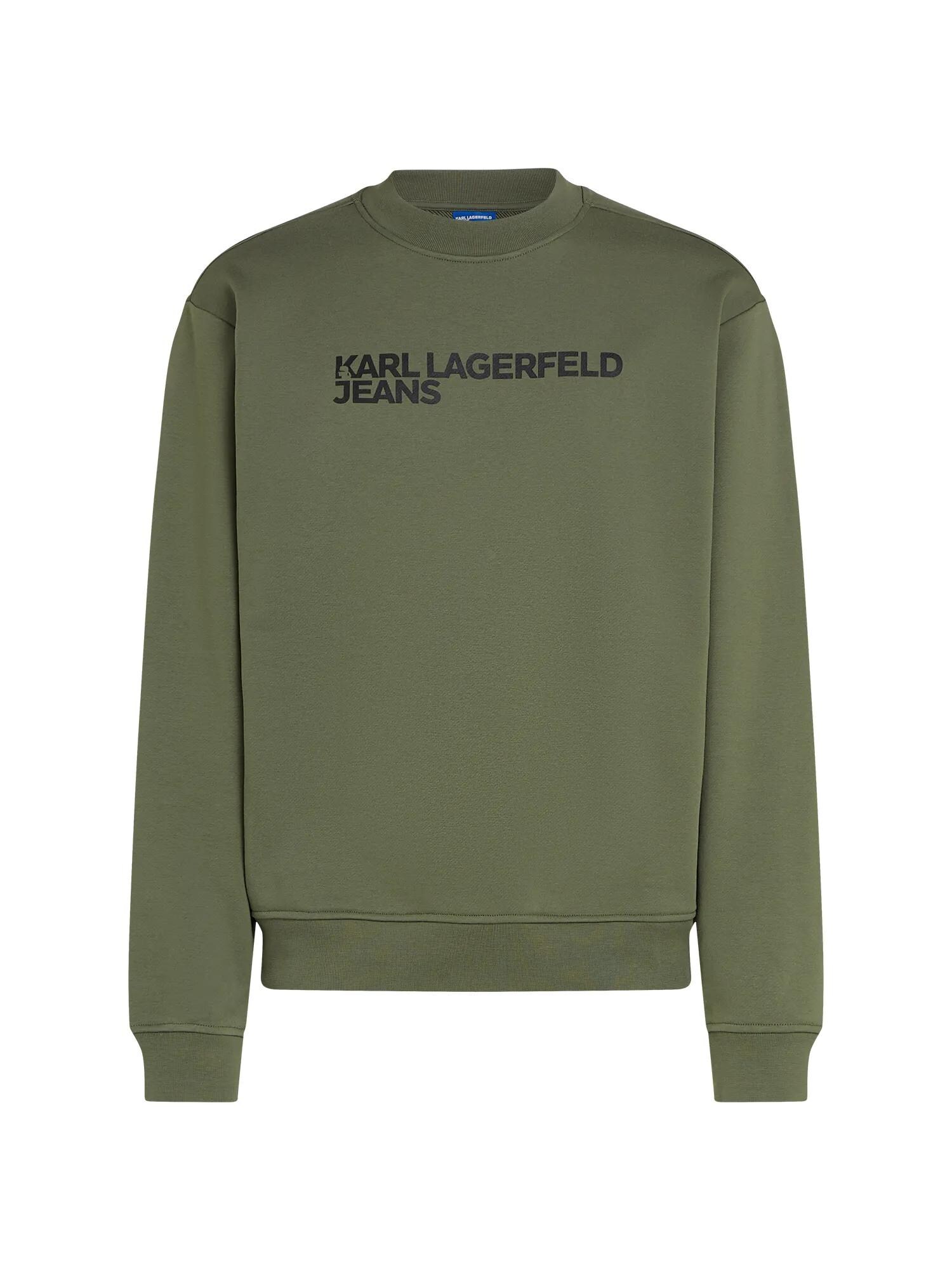 KARL LAGERFELD JEANS Mikina  olivová / čierna