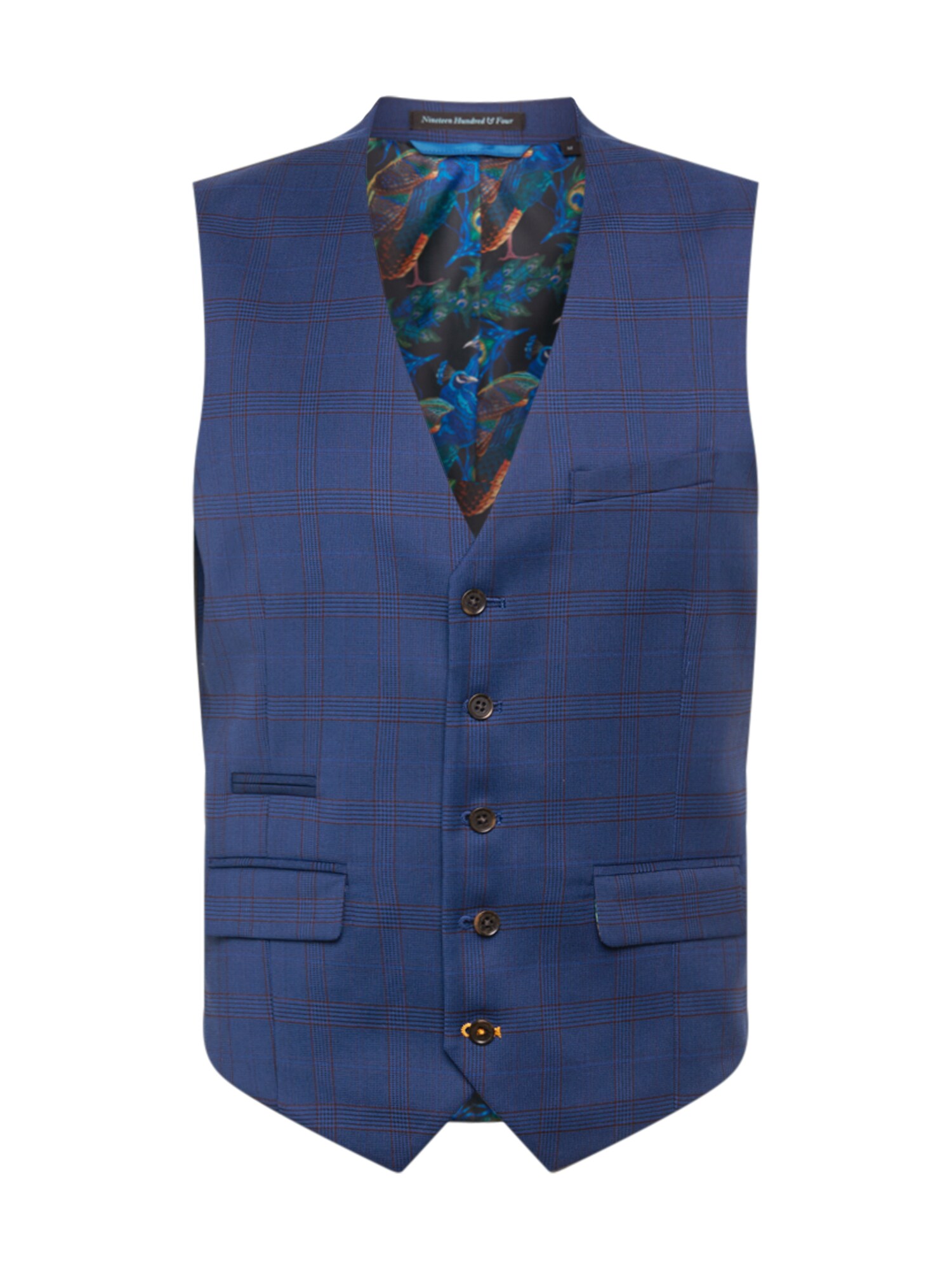 BURTON MENSWEAR LONDON Kostiuminė liemenė  tamsiai mėlyna / ruda