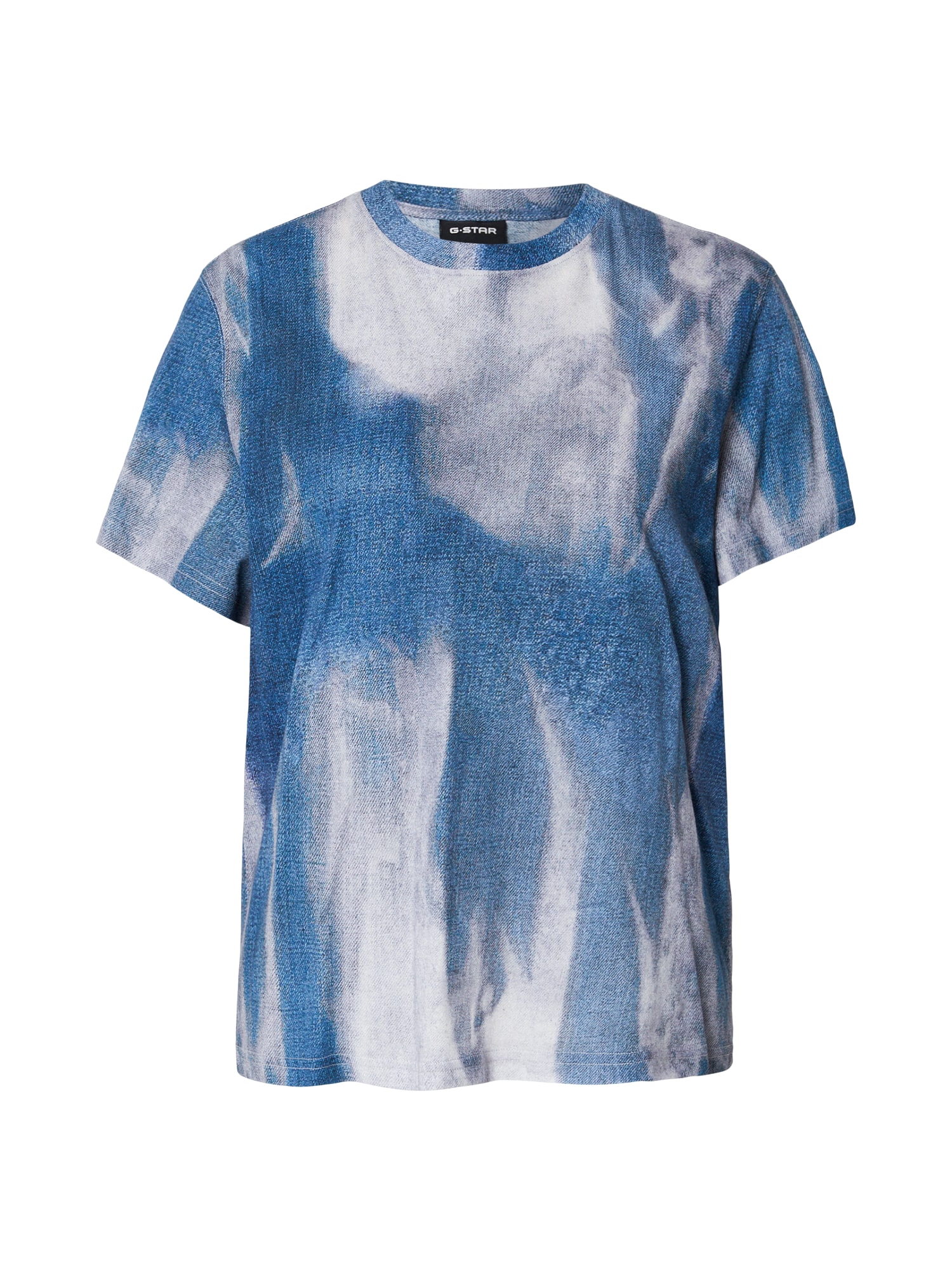 G-STAR Majica  moder denim / siva / bela