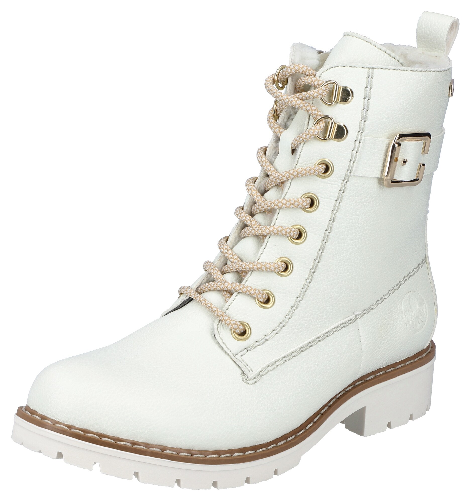 Rieker Ghete cu șireturi  auriu / alb