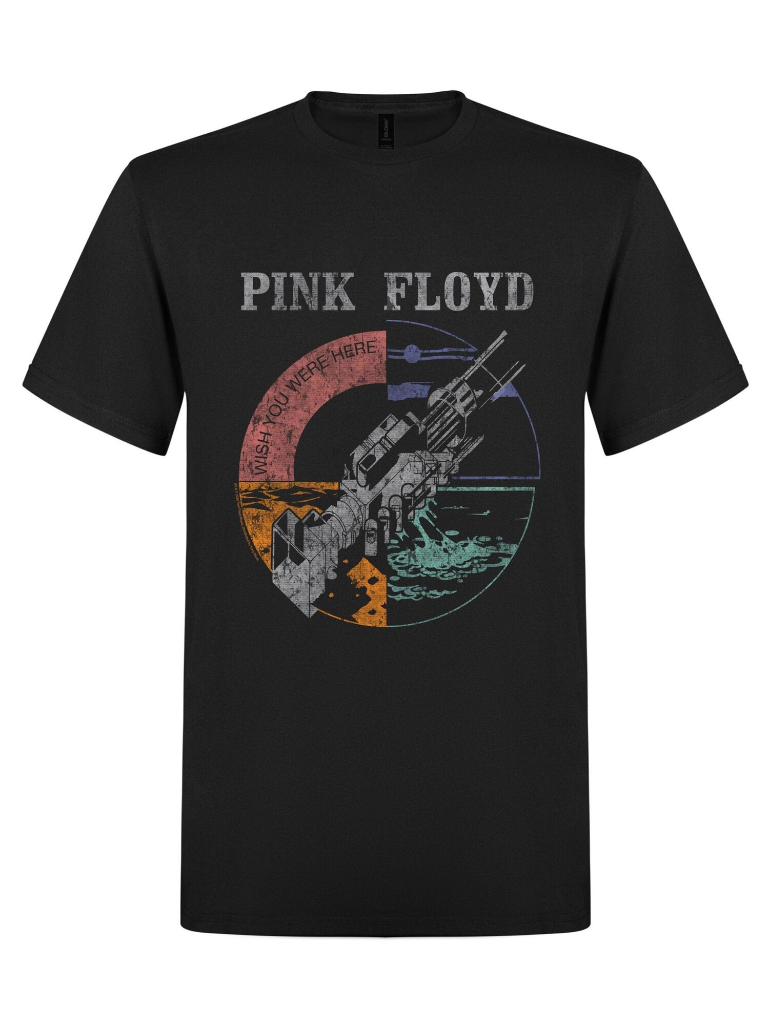 Pink Floyd Camiseta 'Pink Floyd - Pink Floyd - Wish you were Distressed t-shirt' negro – imagen 3
