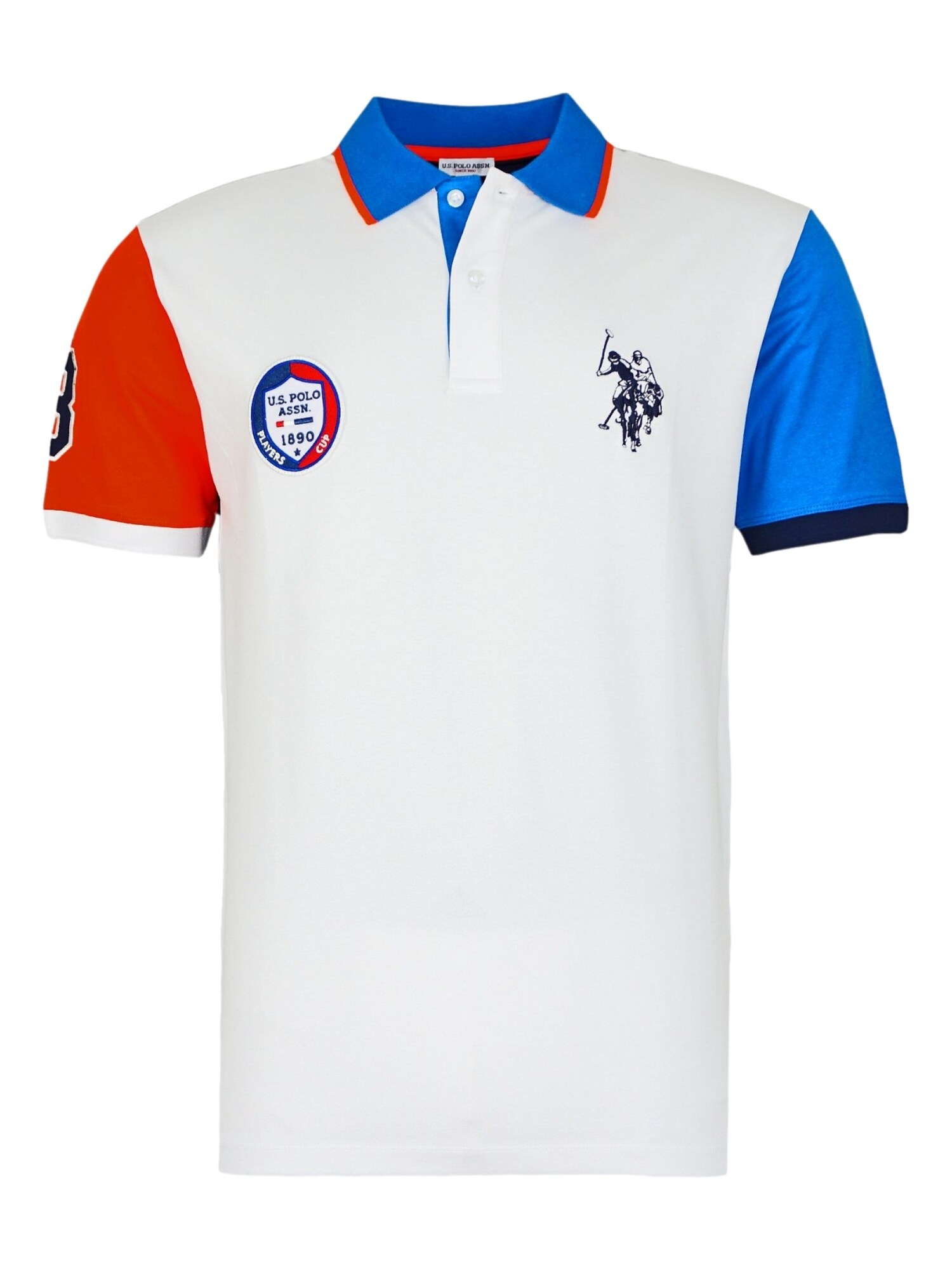 U.S. POLO ASSN. Tričko 'Polo Players'  modrá / červená / biela