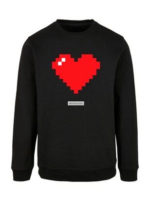 F4NT4STIC Sweatshirt ‘Pixel’ Lichtgrijs / Donkergrijs / Vuurrood / Zwart / Wit