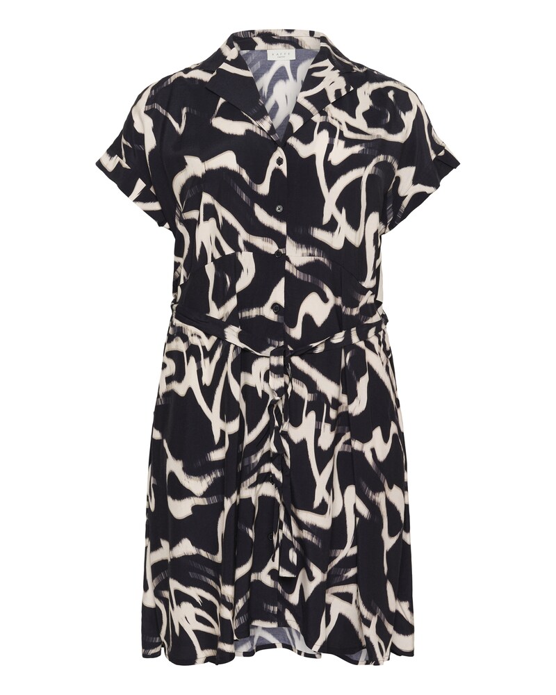 KAFFE CURVE Kleid 'Maren' Damen Größe 52 schwarz / weiß Winterkleid