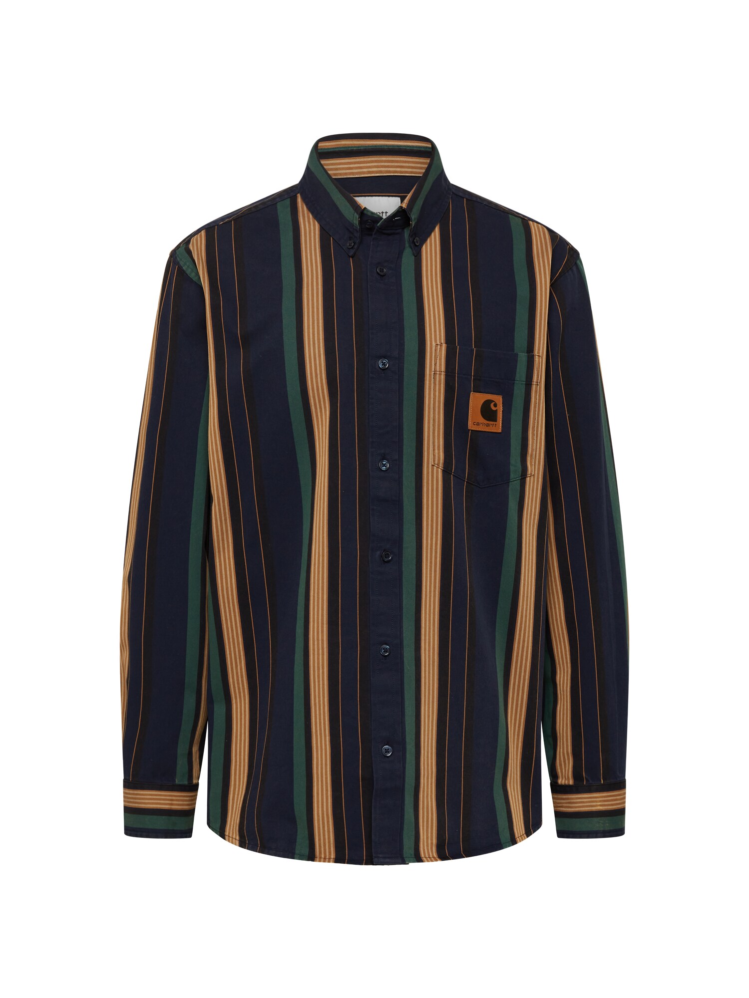Carhartt WIP Camisa 'Dorado'  navy / castanho / verde escuro / branco