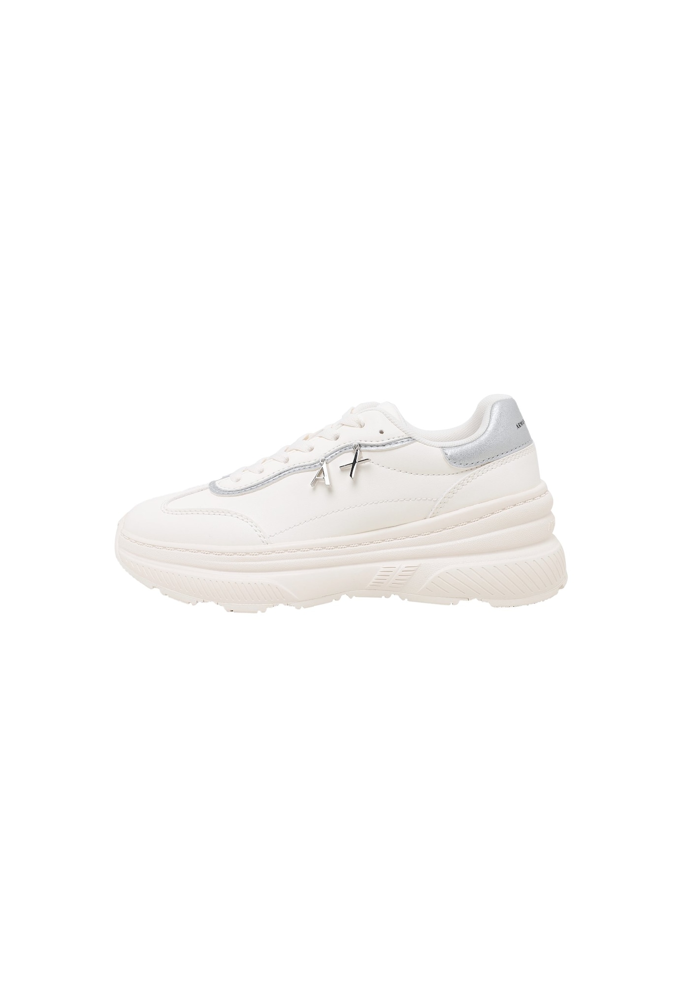 ARMANI EXCHANGE Sneaker low argintiu / alb lână