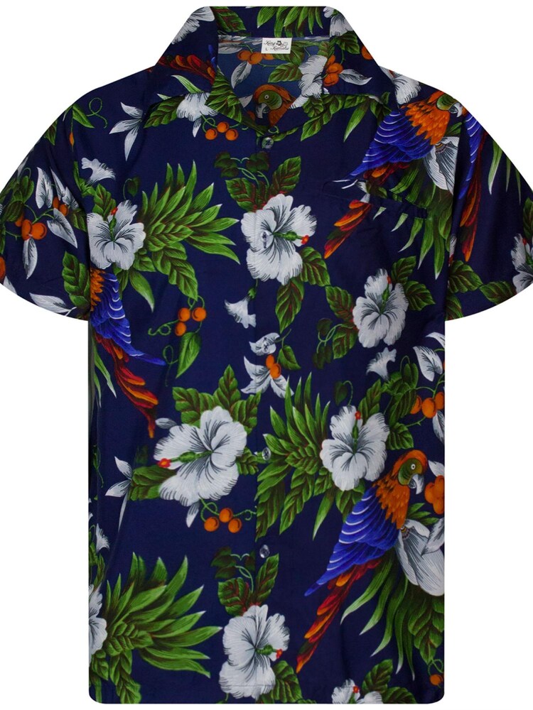 King Kameha Shirt 'Cherryparrot' Herren Größe XXL navy