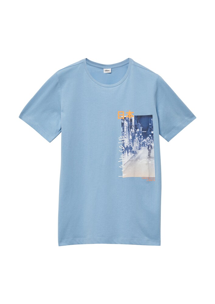 s.Oliver Shirt Jungen Größe 146/152 himmelblau / dunkelblau / hellgrau / orange