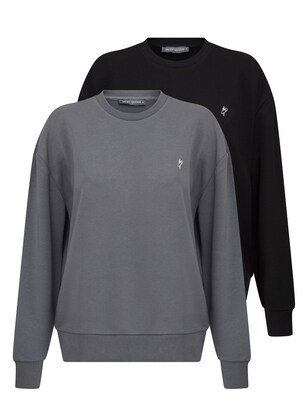 Jacey Quinn Sweatshirt Grijs / Zwart / Wit