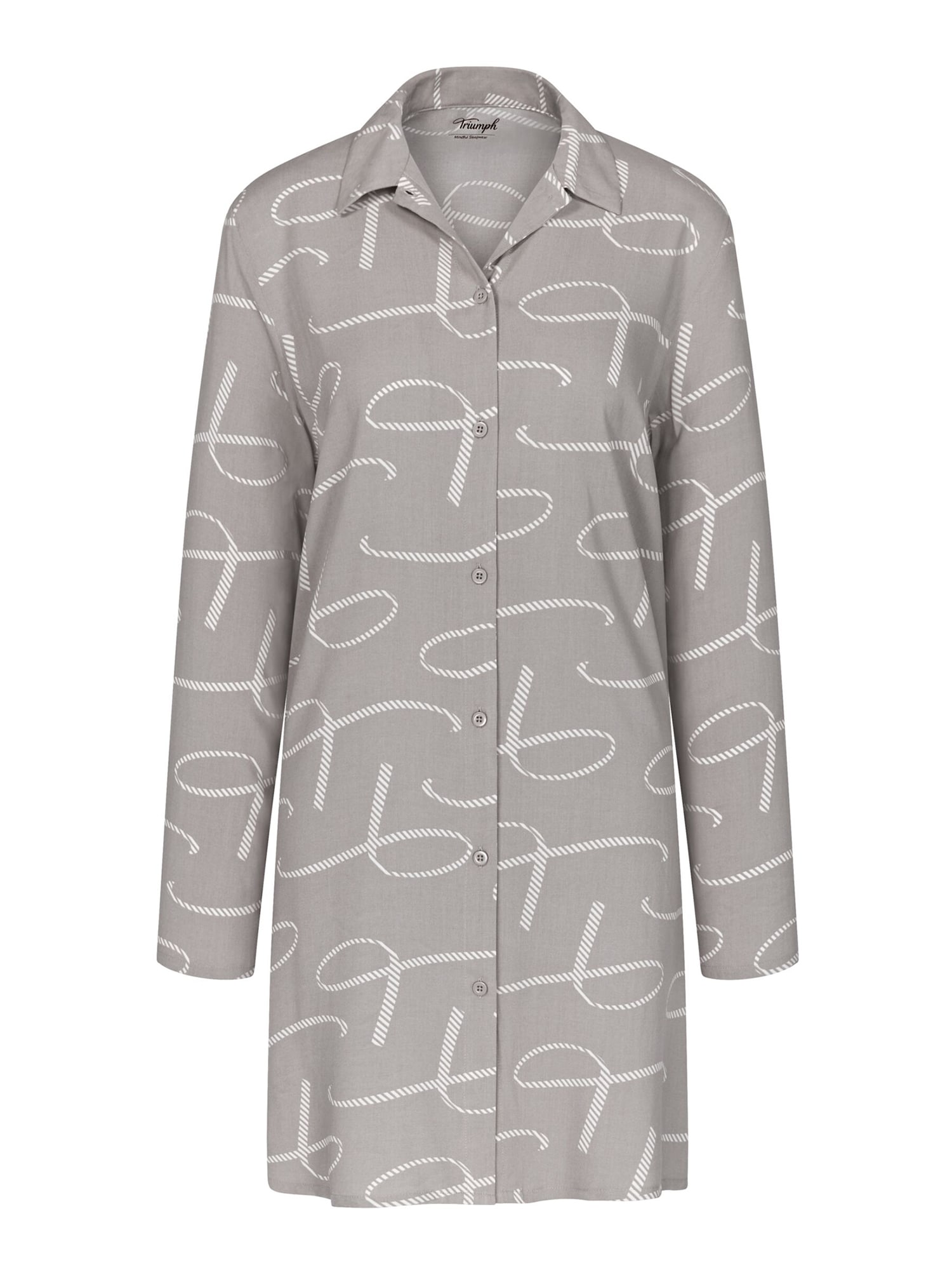 TRIUMPH Camiseta de noche ' Boyfriend '  gris / offwhite