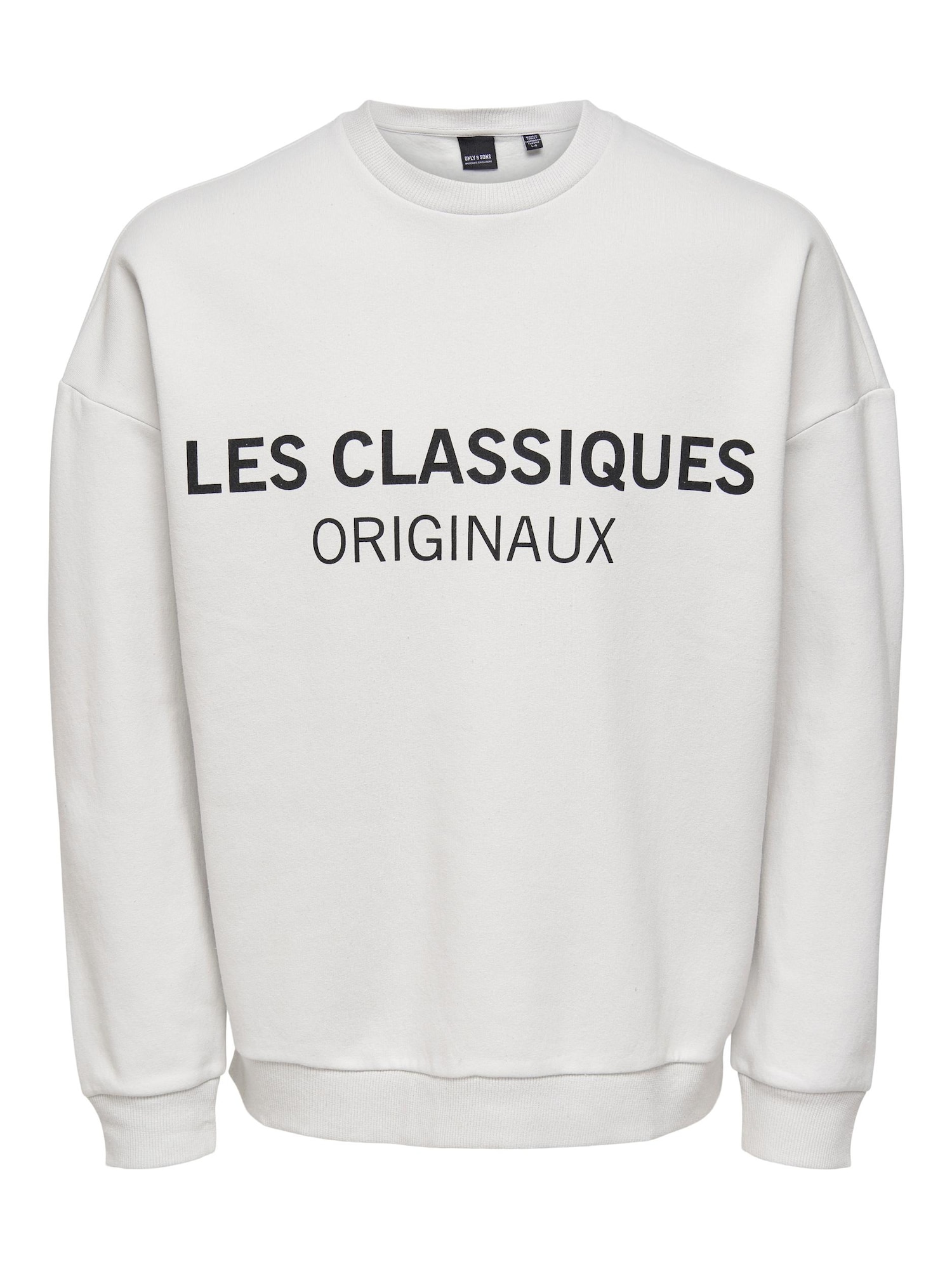 Only & Sons Big & Tall Sweatshirt 'Les Classiques'  cinzento claro / preto