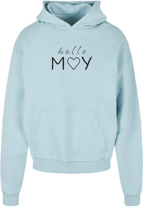 Merchcode Sweatshirt ‘Spring – Hello May’ Lichtblauw / Zwart