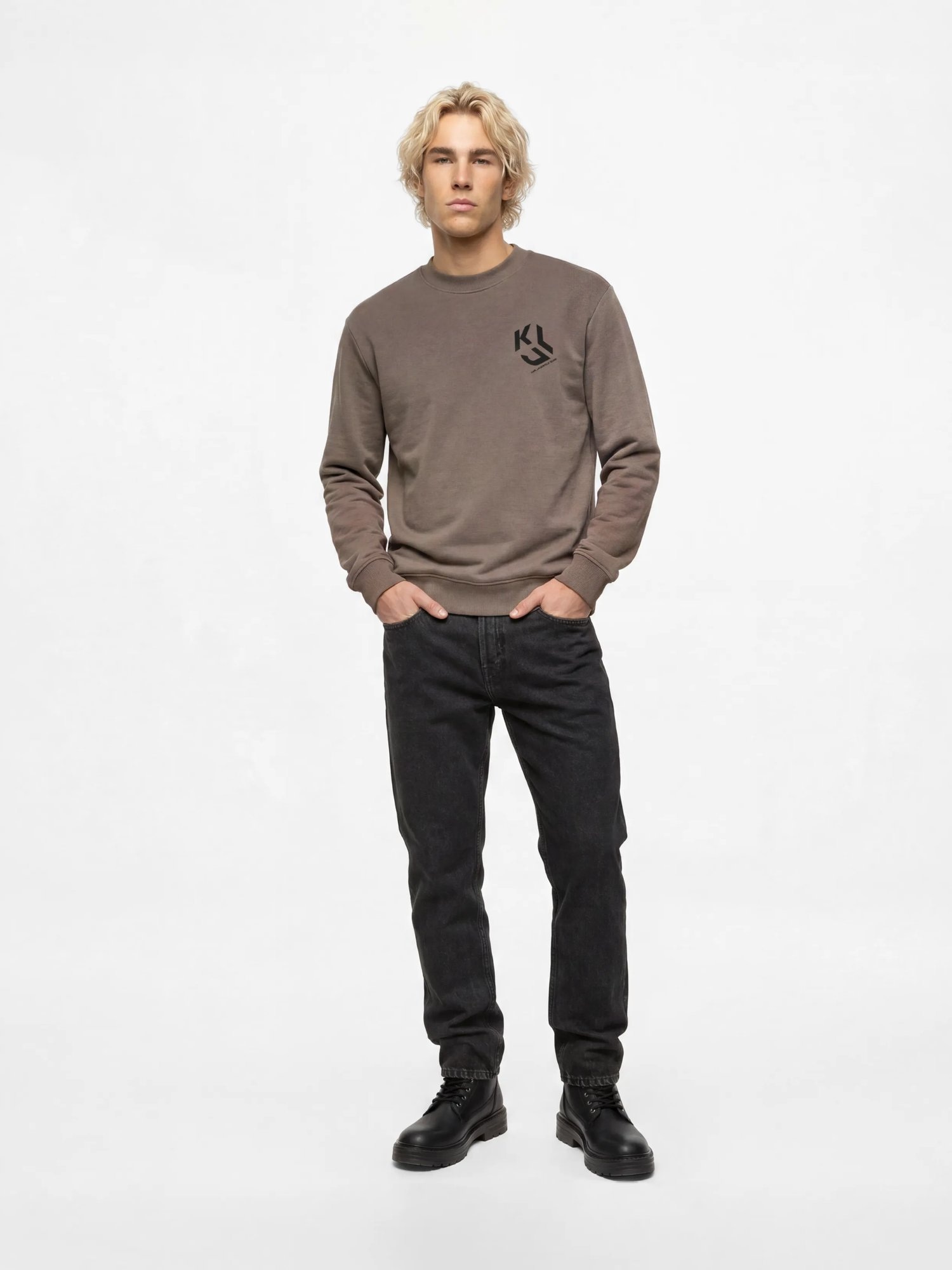KARL LAGERFELD JEANS Sudadera  taupe / negro – imagen 4