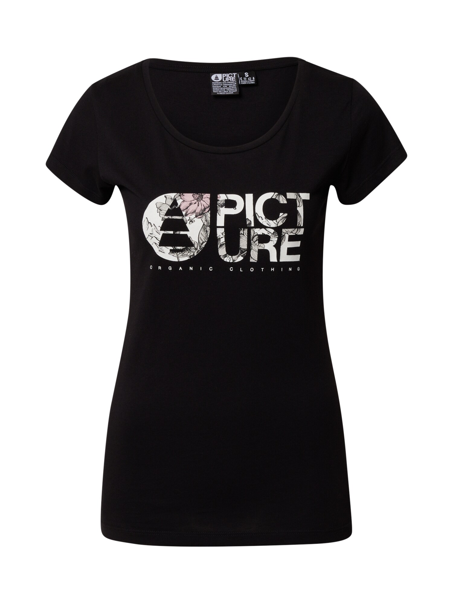 Picture Organic Clothing Sportiniai marškinėliai 'FALL'  juoda / balta