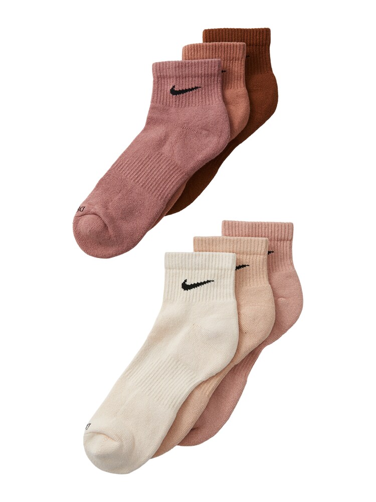NIKE Sportsocken 'Everyday Plus' Herren Größe 42/46 nude / elfenbein / braun / rosé / rostrot / pastellrot / schwarz