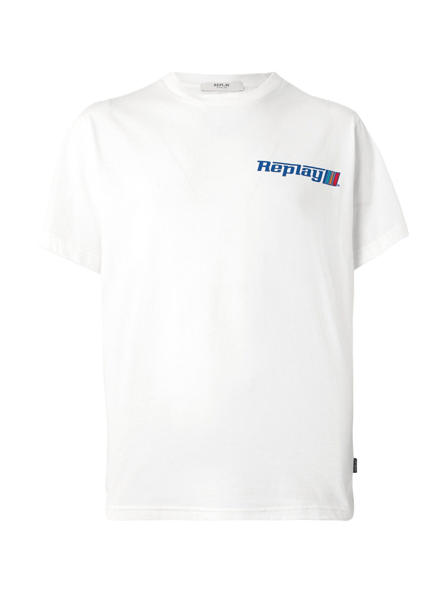 REPLAY Tricou  albastru regal / portocaliu / roșu cranberry / alb natural