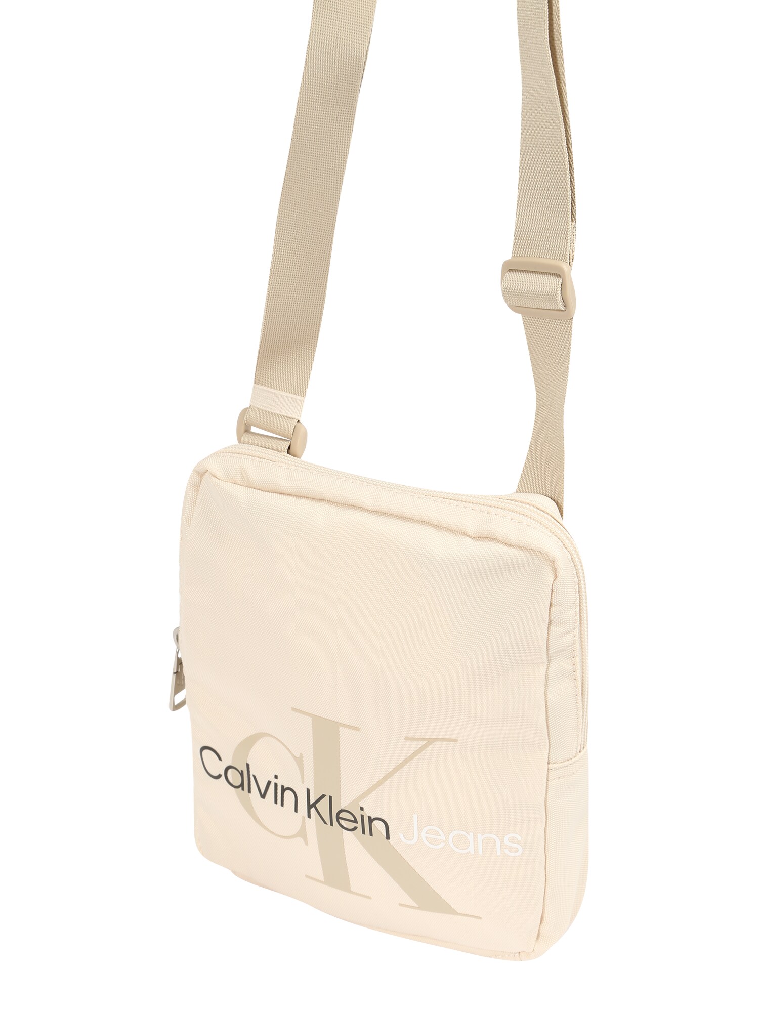 Calvin Klein Jeans Pleca soma bēšs / tumši bēšs / pelēks / balts