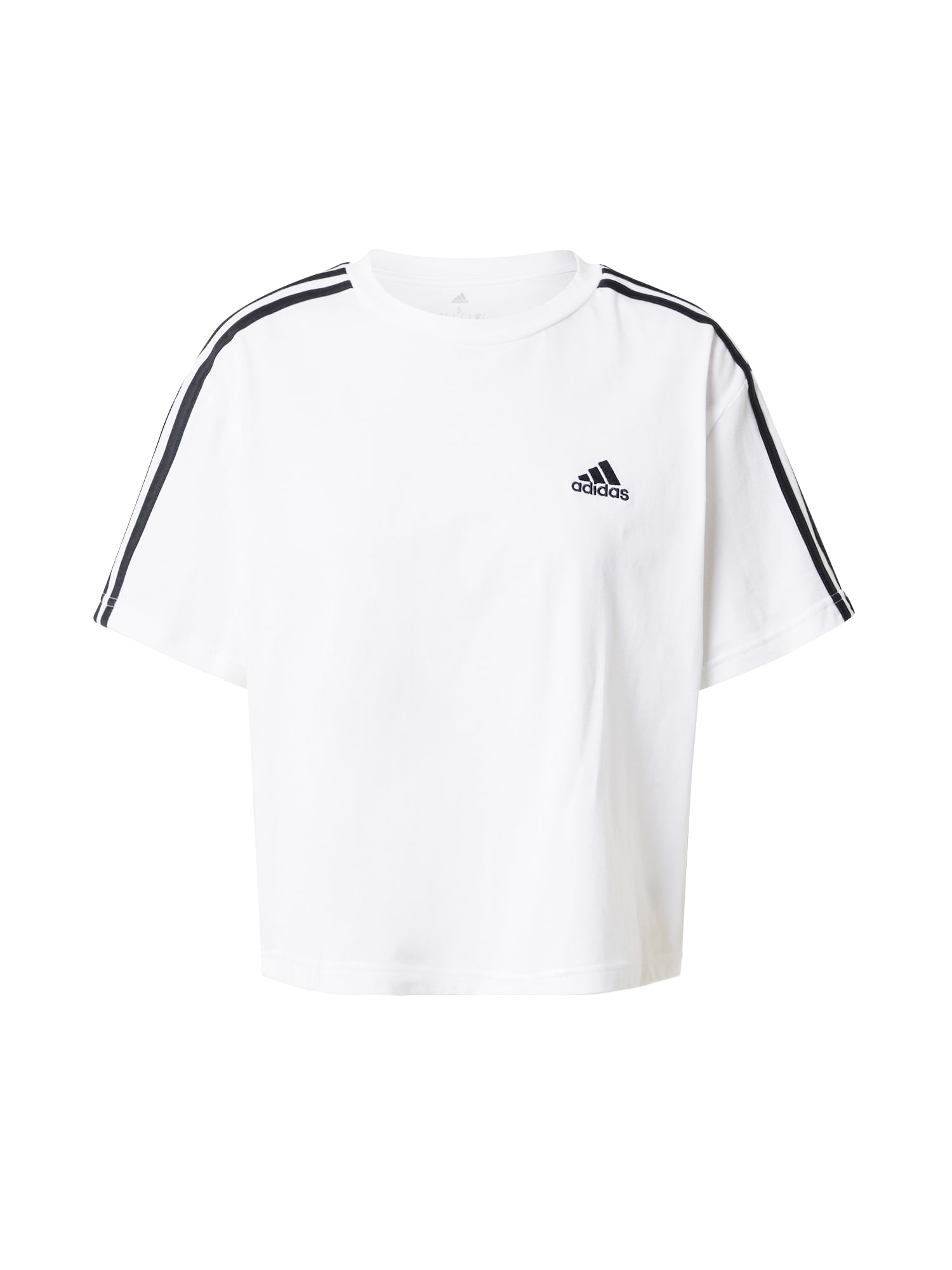 ADIDAS SPORTSWEAR Функционална тениска 'Essentials 3-Stripes '  черно / бяло