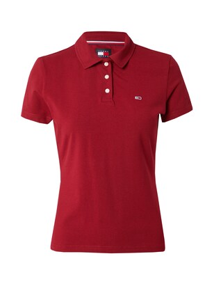 Tommy Jeans Shirt ‘ESSENTIAL’ Donkerblauw / Rood / Kersrood / Wit