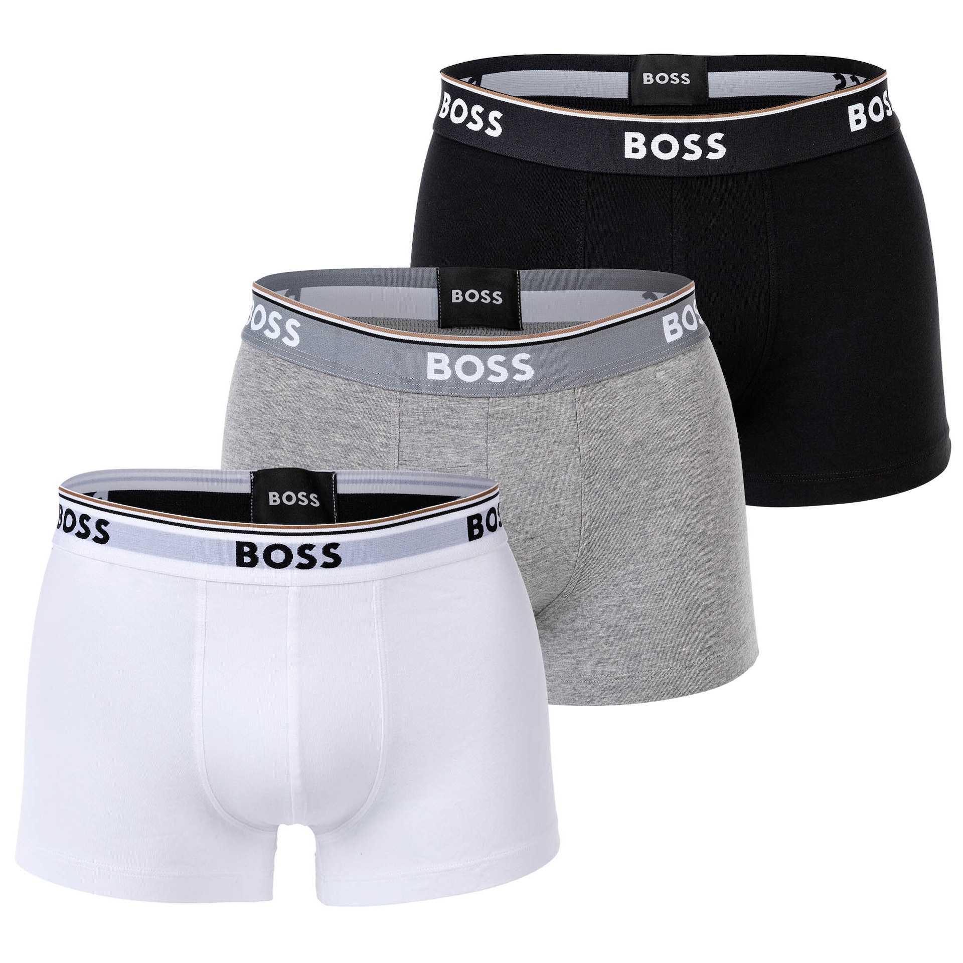 Boss Korta Boxershorts Power 3-pack 999 Grå Mångfärgad Svart Vit Storlek herr – bild 5