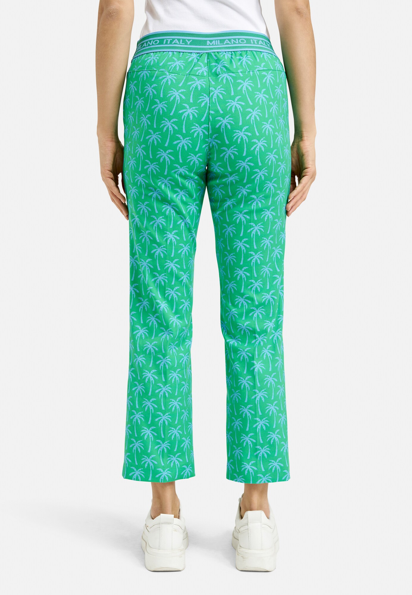 Thumbnail - Milano Italy Knöchellange Hose mit Biesen und All Over Print