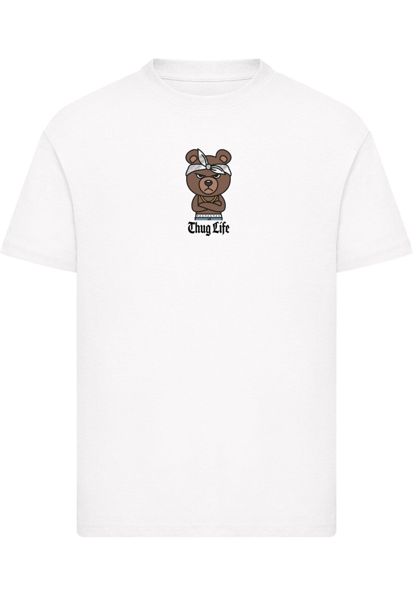 Mister Tee Tričko 'Bandana Bear'  tmavohnedá / sivá / čierna / biela