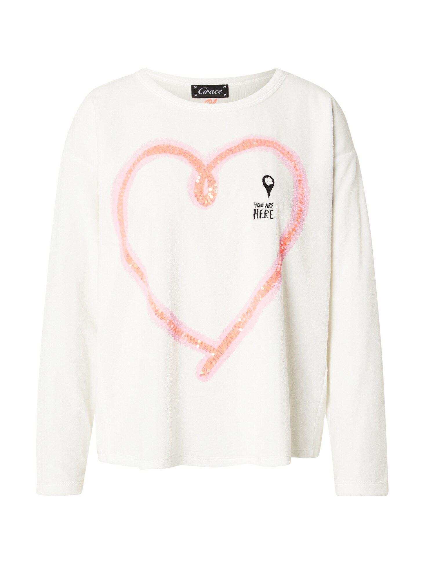 Grace Bluză de molton Nicki  portocaliu / rosé / negru / alb