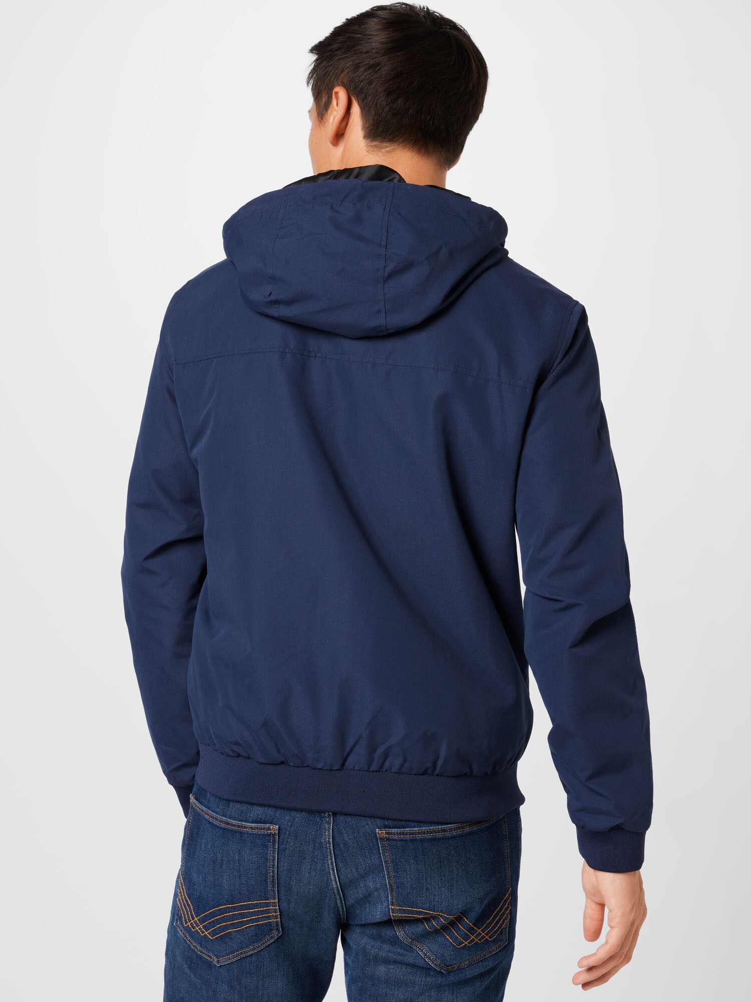 JACK & JONES Prechodná bunda 'Rush'  námornícka modrá / biela (obrázok 3)