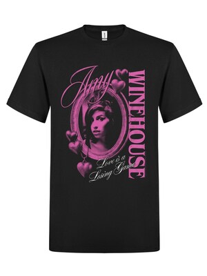 Amy Winehouse Camiseta 'Amy Winehouse Love is a Losing Game T-Shirt'  negro