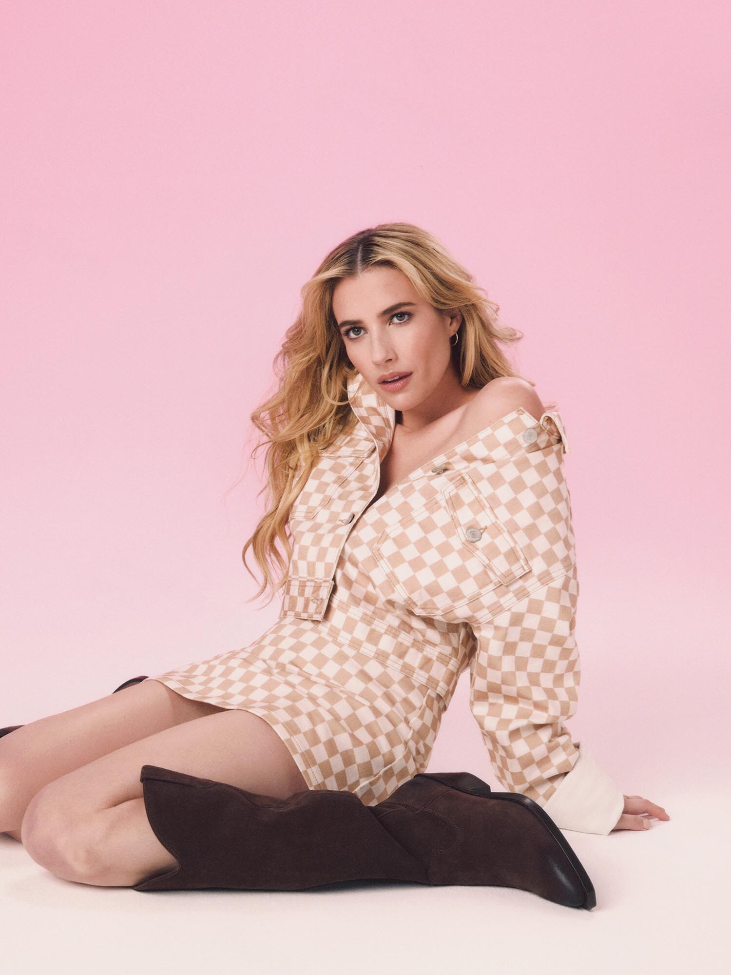 Daahls by Emma Roberts exclusively for ABOUT YOU Sukňa 'Nicky' mokka / šedobiela (obrázok 6)