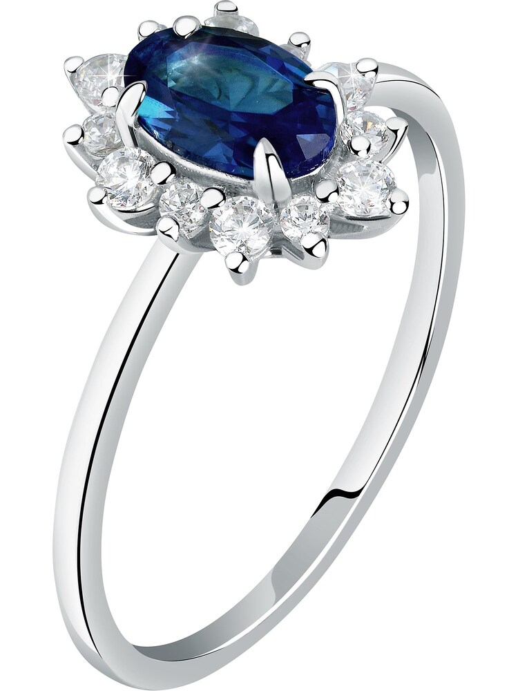 Live Diamond Ring Damen Größe 54 blau / saphir / weiß