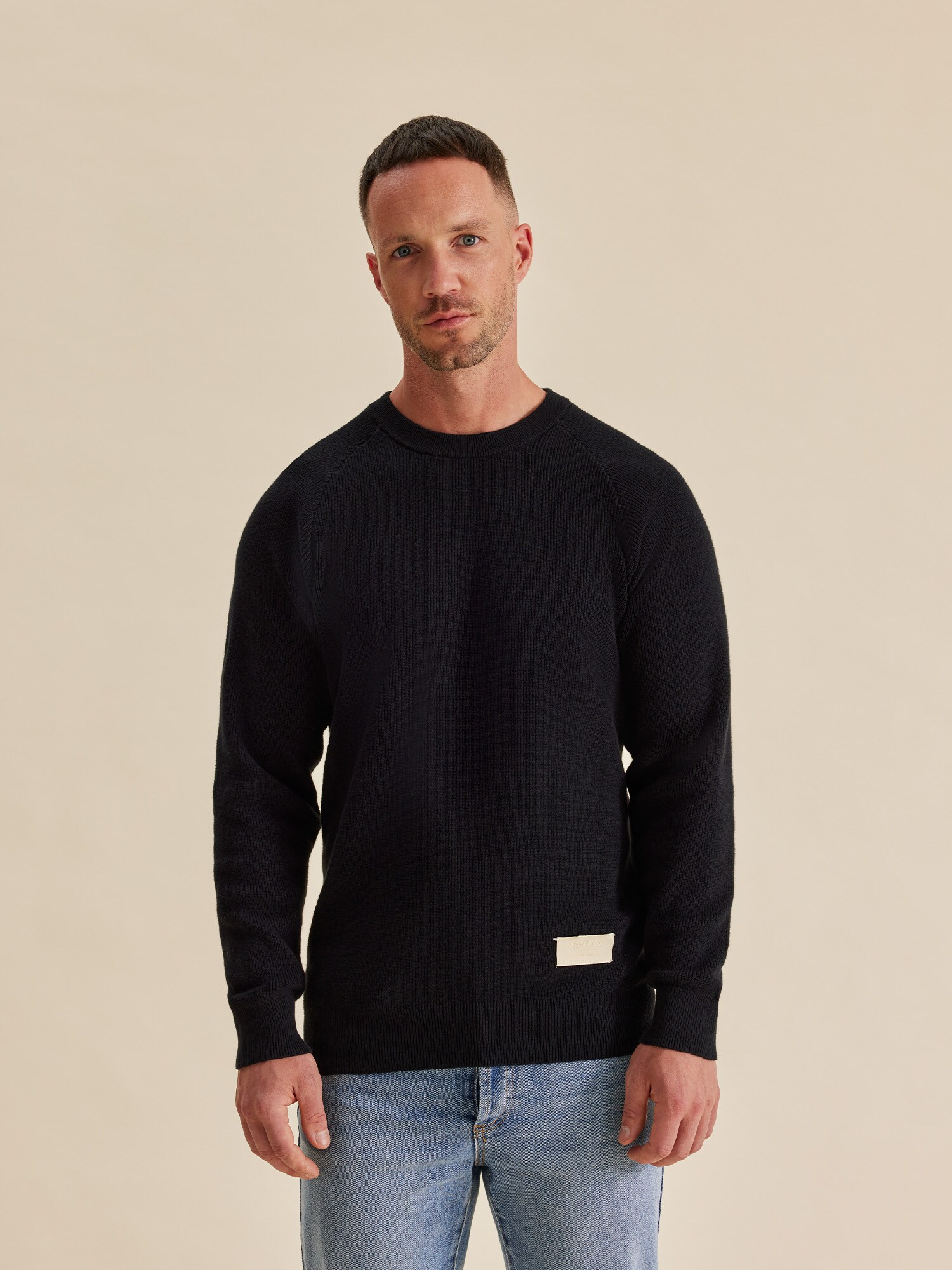DAN FOX APPAREL Pulóver  krém / fekete termék 2. képe