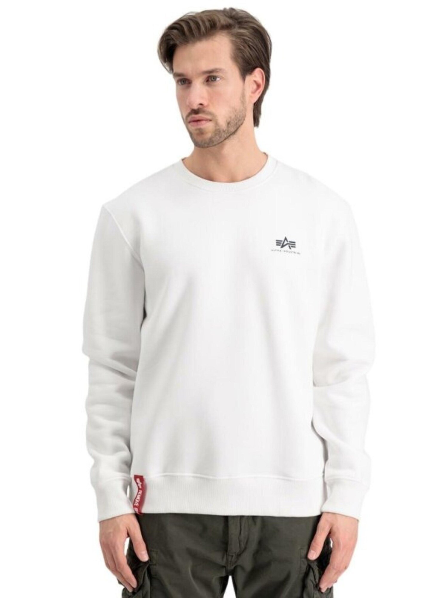 ALPHA INDUSTRIES Mikina 'Basic Small Logo'  biela (obrázok 2)
