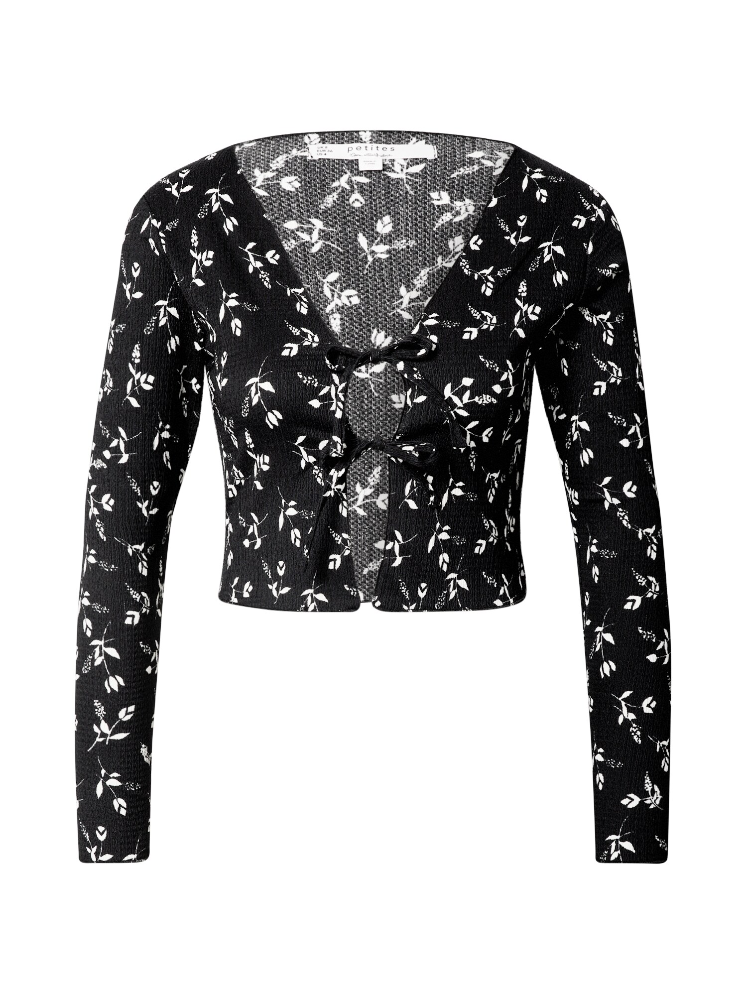 Miss Selfridge Marškinėliai 'Cardi'  balta / juoda