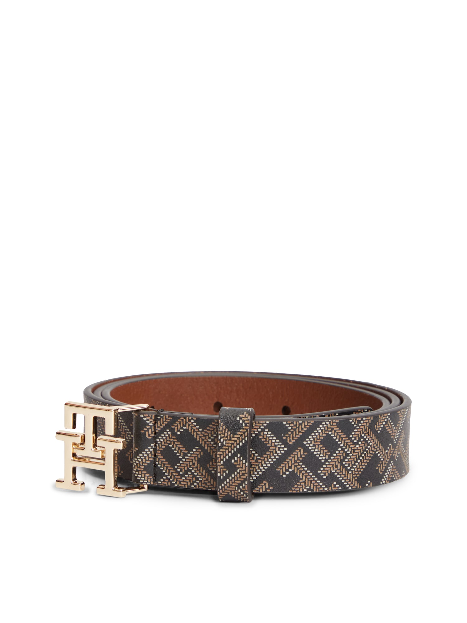 TOMMY HILFIGER Opasky  svetlohnedá / čierna / biela