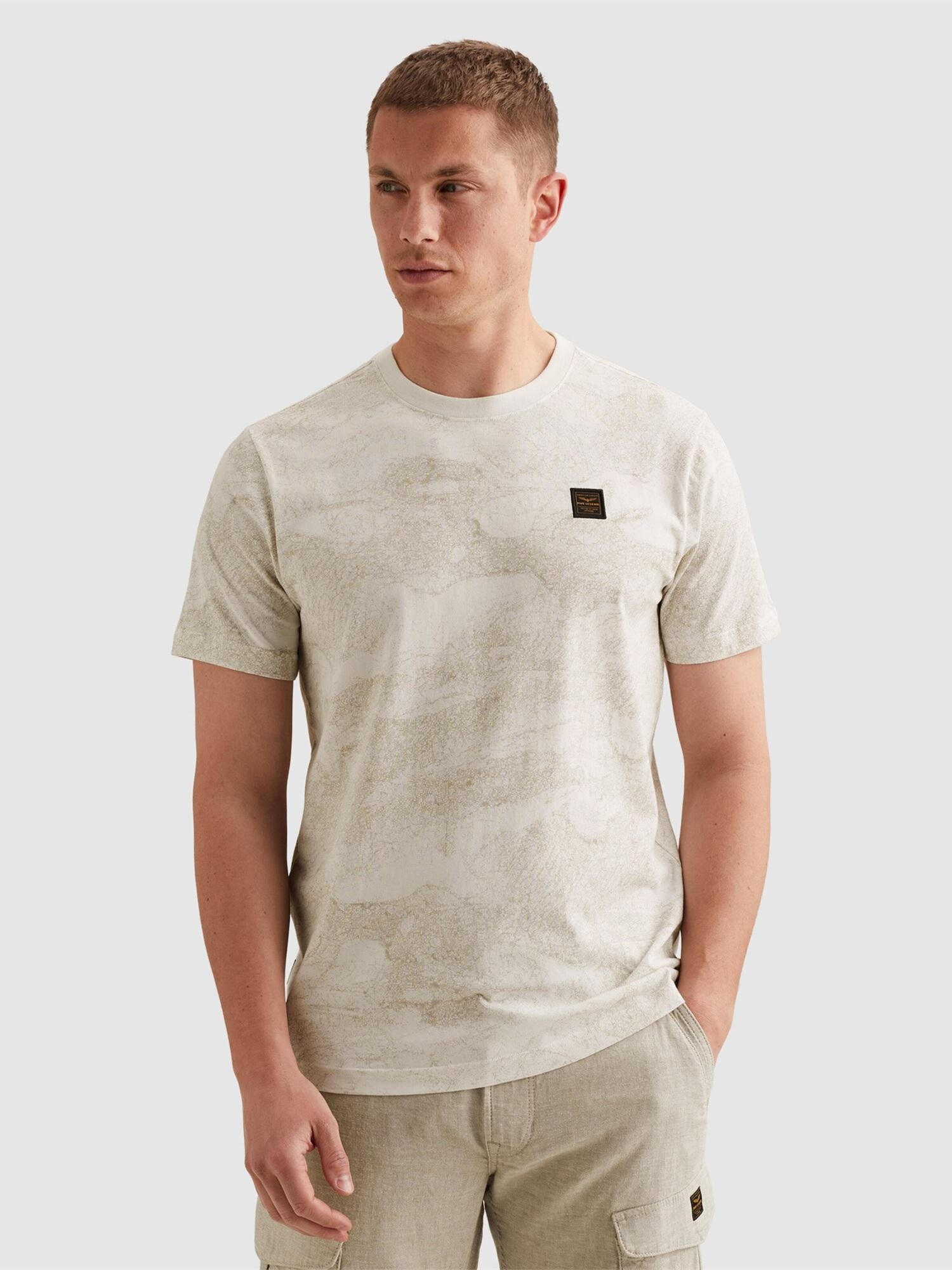 Pme Legend Shirt 'T-shirt In Soft Jersey With Allover Print' Wit