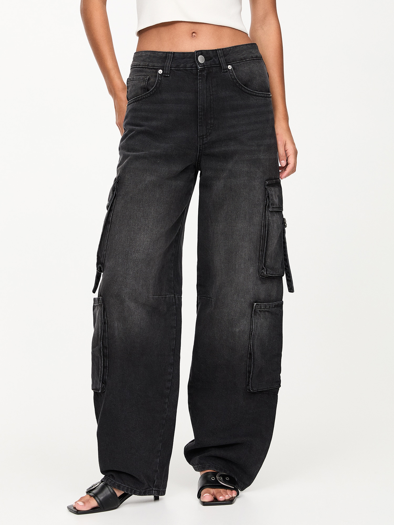 Pull&Bear Cargo farmer  fekete farmer termék 2. képe