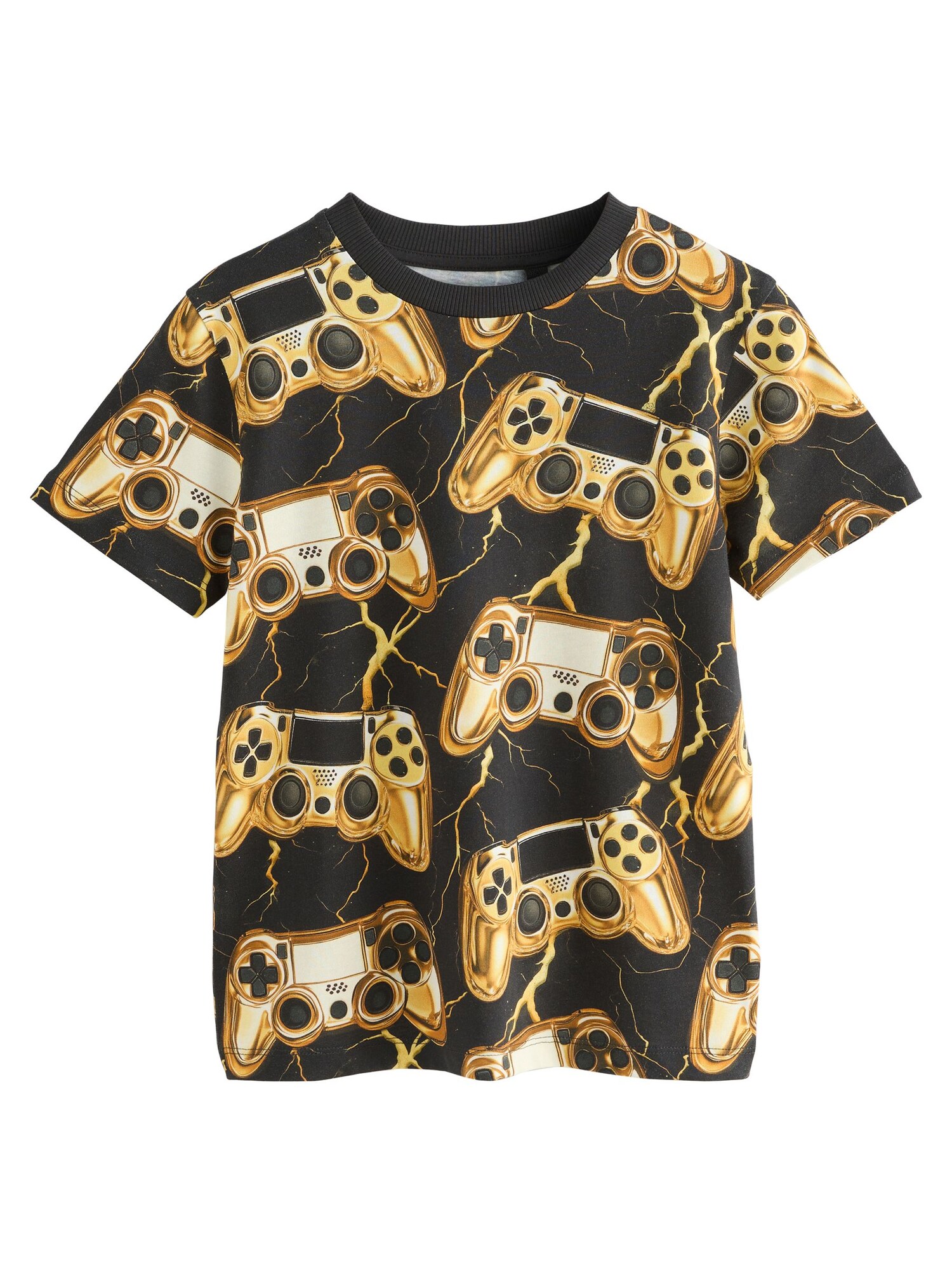 Next Tricou  bej deschis / galben / negru