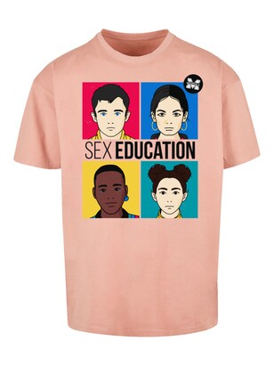 F4NT4STIC Shirt ‘Sex Education Teen Illustrated Netflix TV Series’ Nude / Blauw / Rood / Zwart