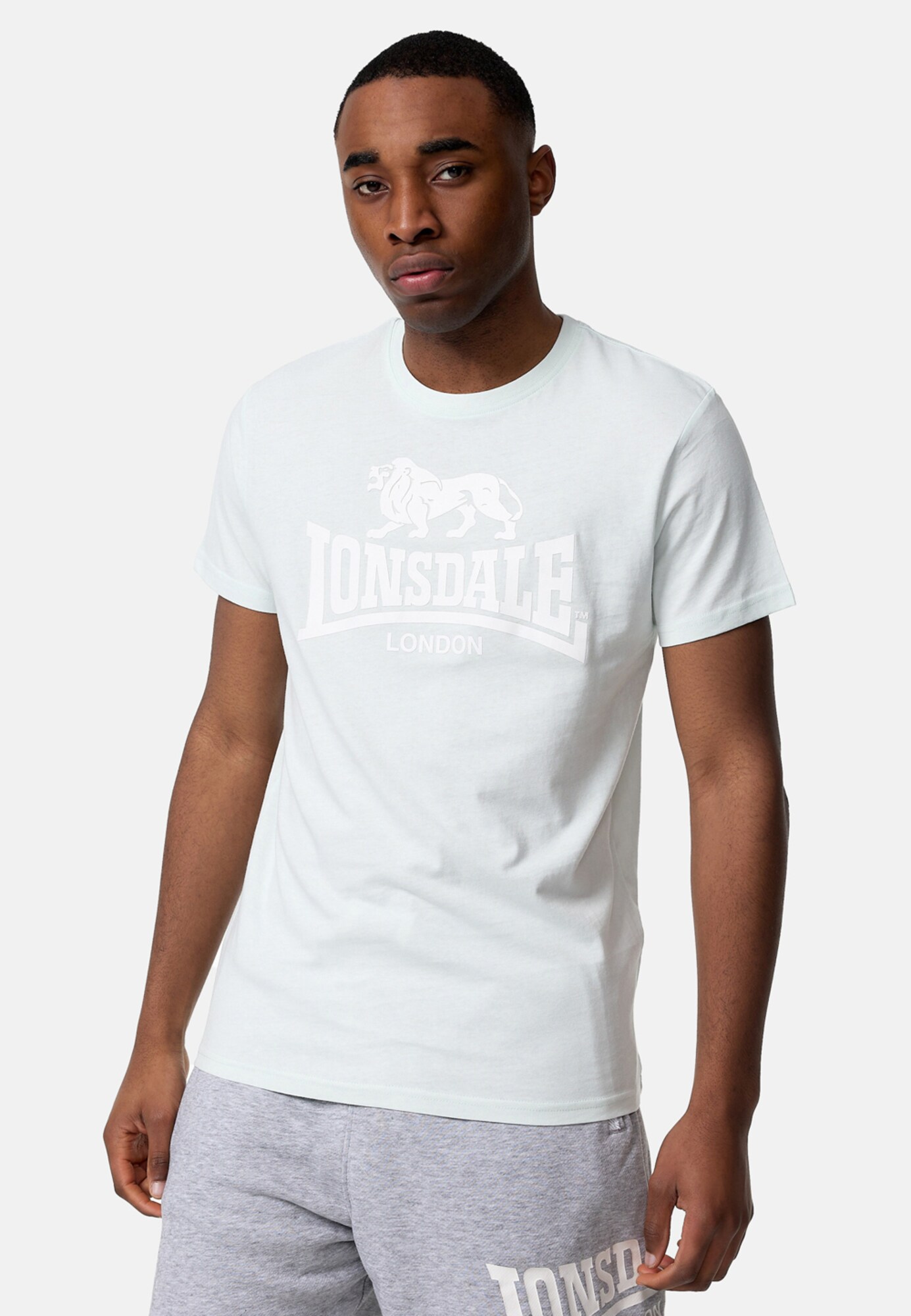 LONSDALE Póló 'ST. ERNEY'  világoszöld / fehér termék 2. képe