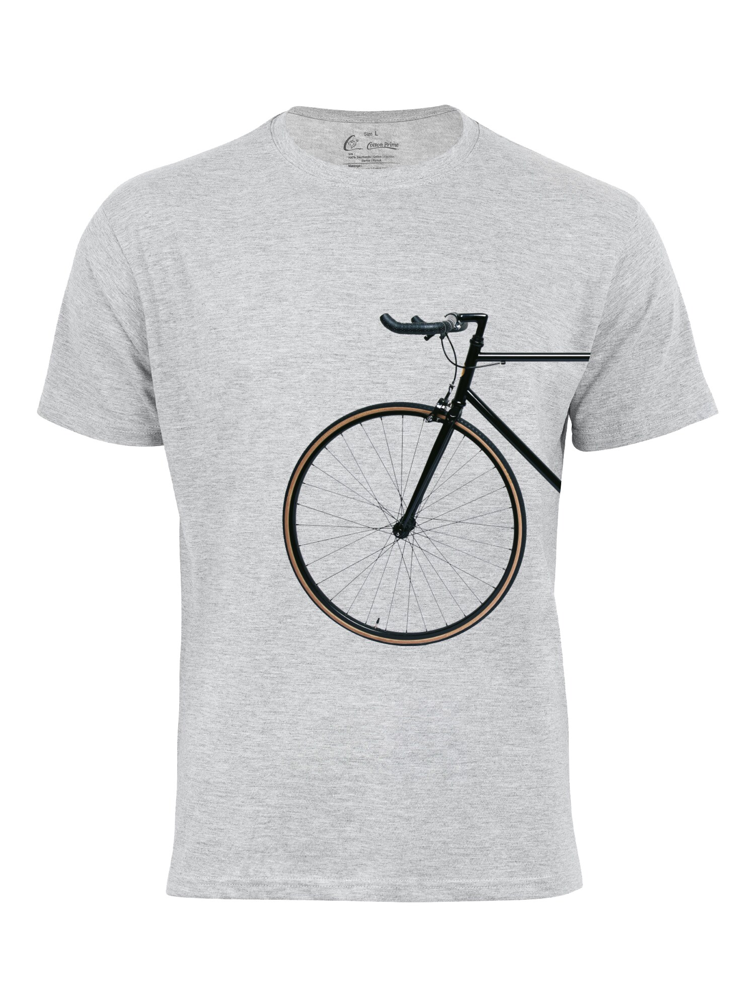 Cotton Prime Camiseta 'Bike Lover'  piedra / negro