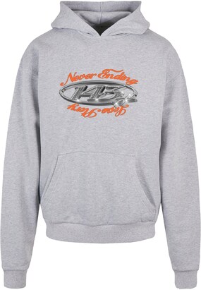 MT Upscale Sweatshirt ‘Never ending…’ Grijs gemêleerd / Oranje / Zwart / Zilver