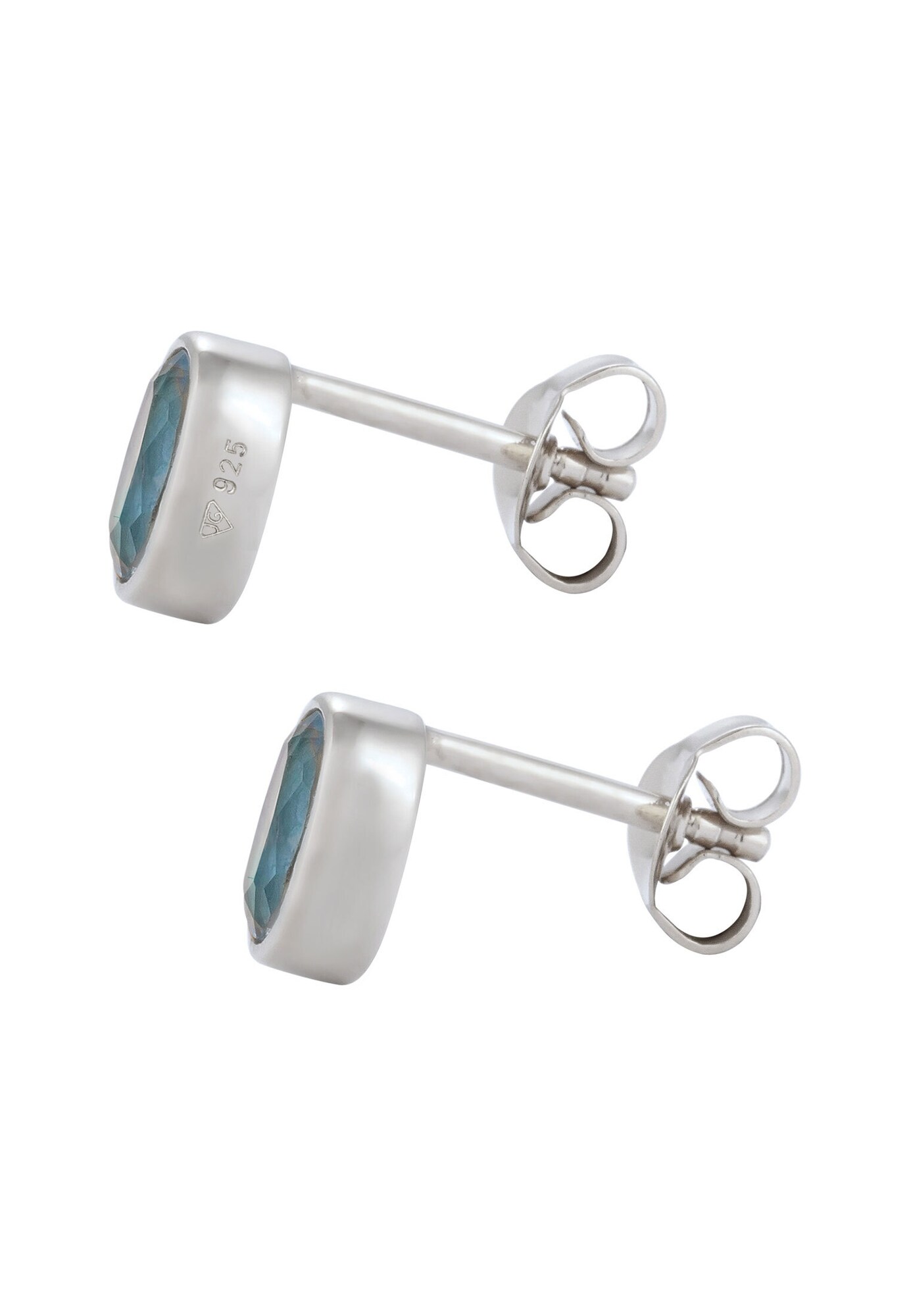 Thumbnail - ELLI Ohrstecker Oval Topas Hellblau 925 Sterling Silber