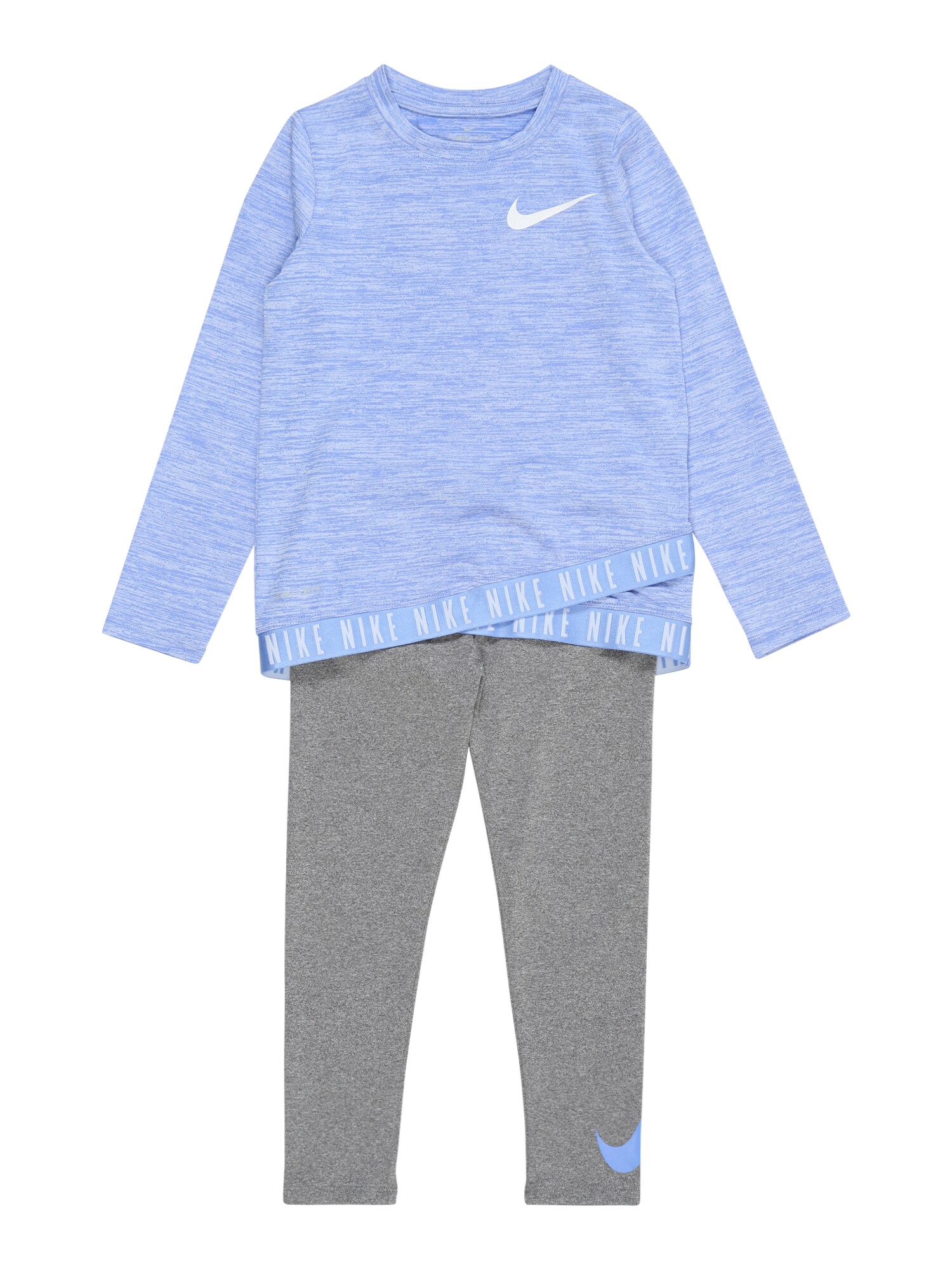 NIKE Treniruočių kostiumas  margai mėlyna / margai pilka / balta