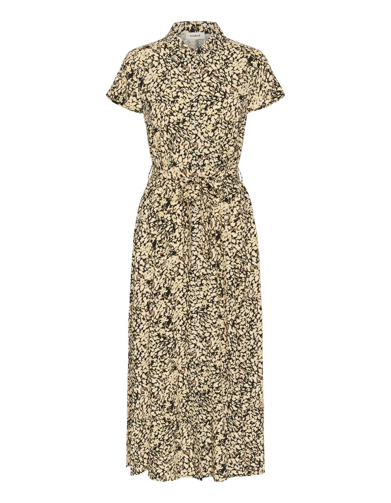 SOAKED IN LUXURY Vestido camisero 'Naya '  beige / gris / negro