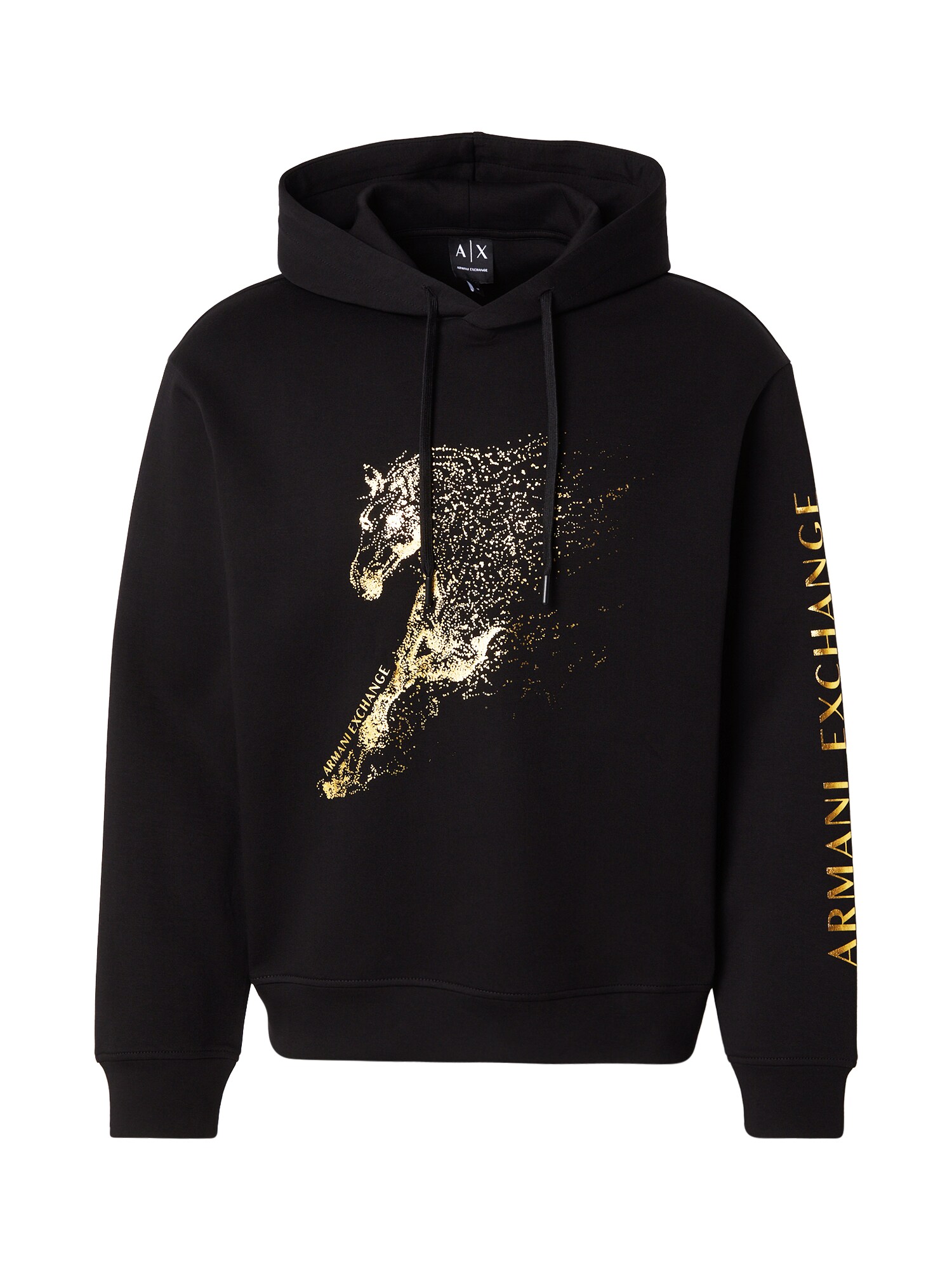 ARMANI EXCHANGE Bluză de molton  auriu / negru