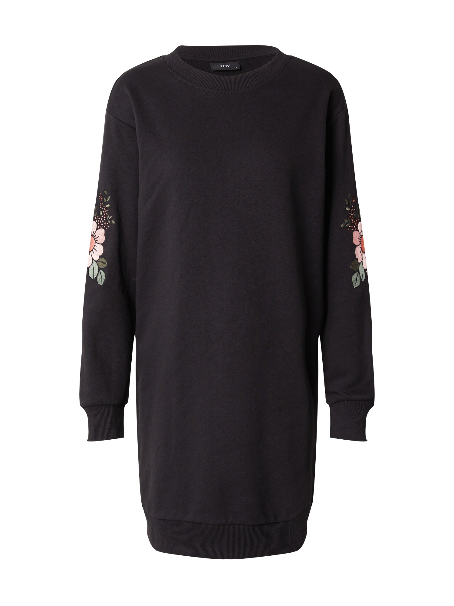 JDY Megzta suknelė 'PARIS ROSE' pastelinė žalia / koralų splava / rožių spalva / juoda