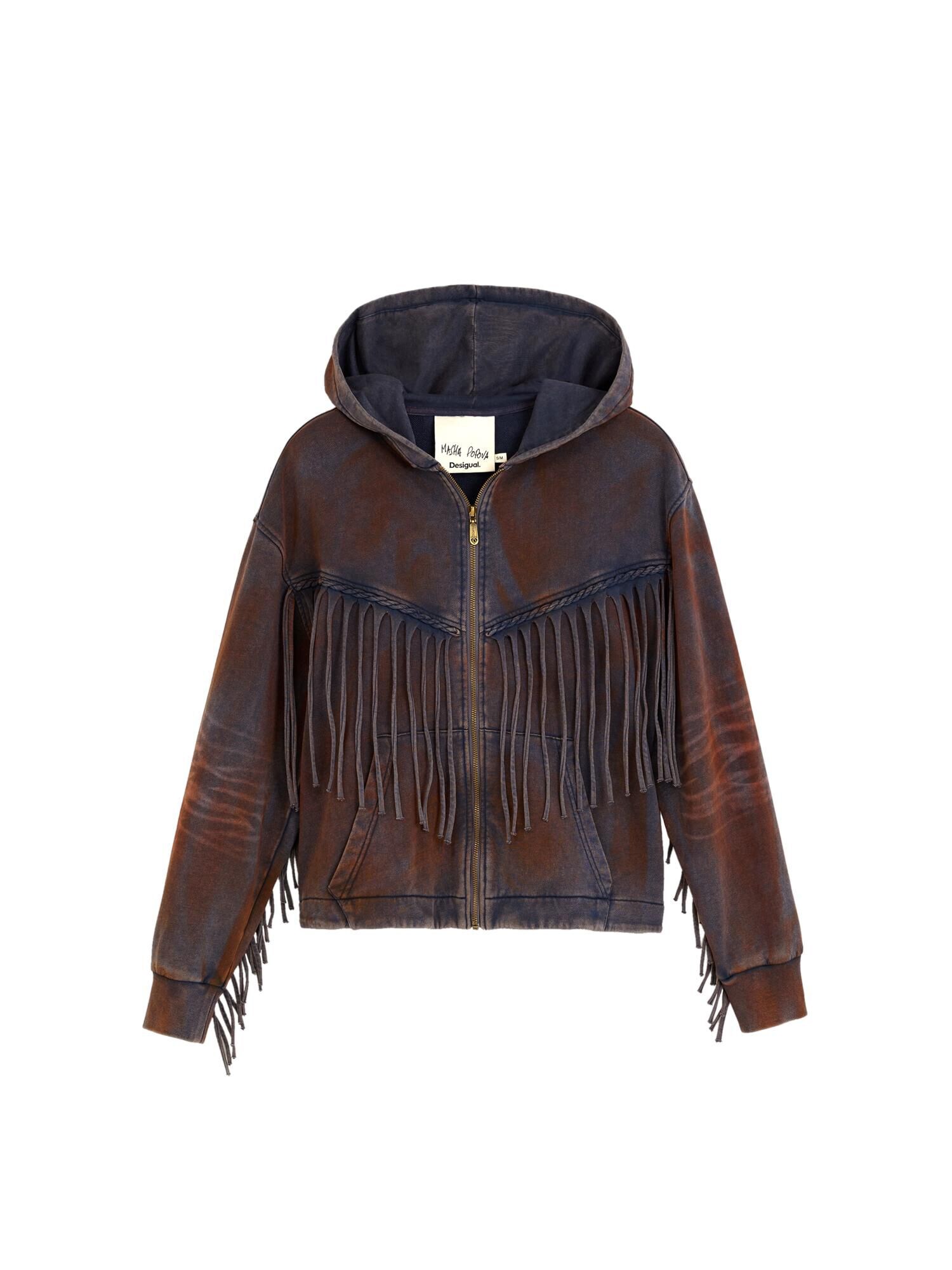 Desigual Geacă de primăvară-toamnă  albastru denim / maro ruginiu