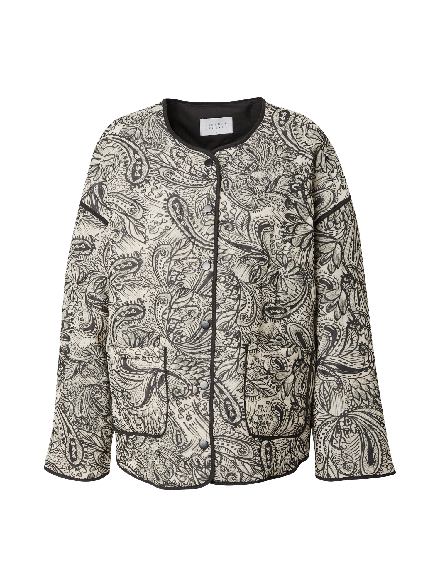 SISTERS POINT Geacă de primăvară-toamnă VIENA-JA  negru / alb natural