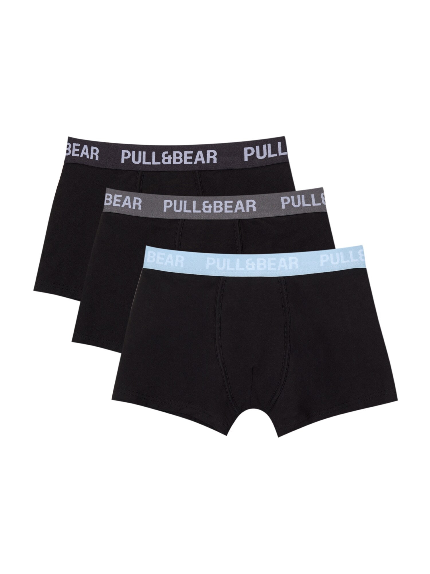 Pull&Bear Boxerky  svetlomodrá / sivá / antracitová / čierna